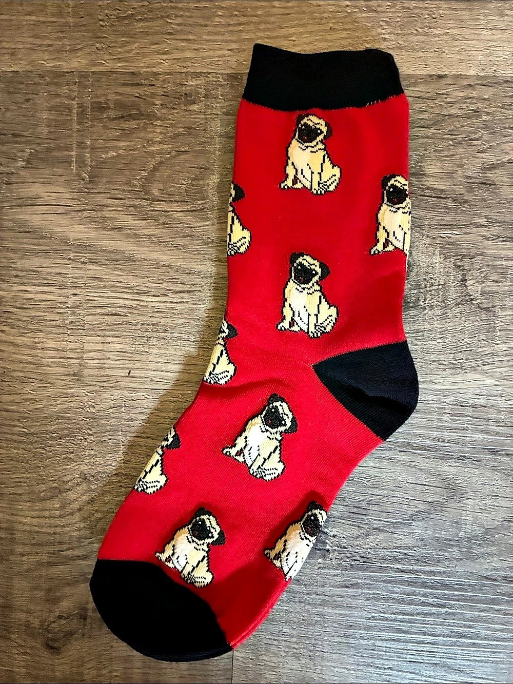 Pug Pattern Crew Socks 5-Pair Set - Picture 5 of 8